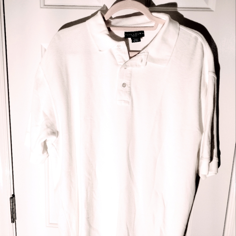 Ivy Crew Classic White Short Sleeve Polo Shirt  Size XL